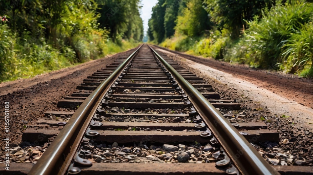 old railway track in abandoned form, along with their broken sleepers. old railway track in abandoned form, along with their broken sleepers.