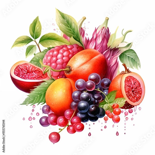 fruits isolated on white