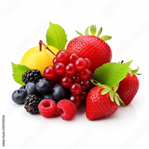 Obraz na płótnie strawberries and blueberries w salonie