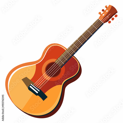 acoustic guitar isolated on white