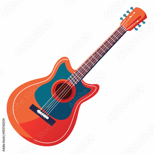 acoustic guitar isolated on white