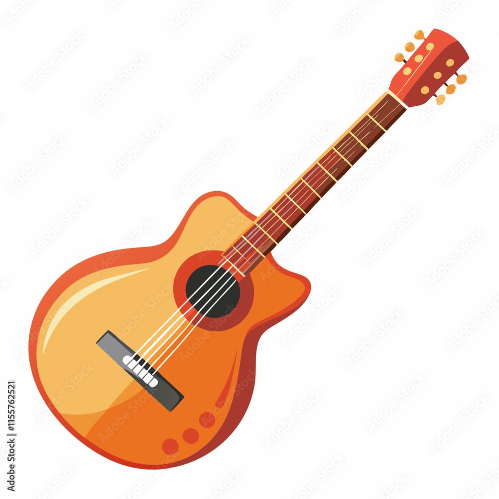 Fototapeta premium acoustic guitar isolated on white