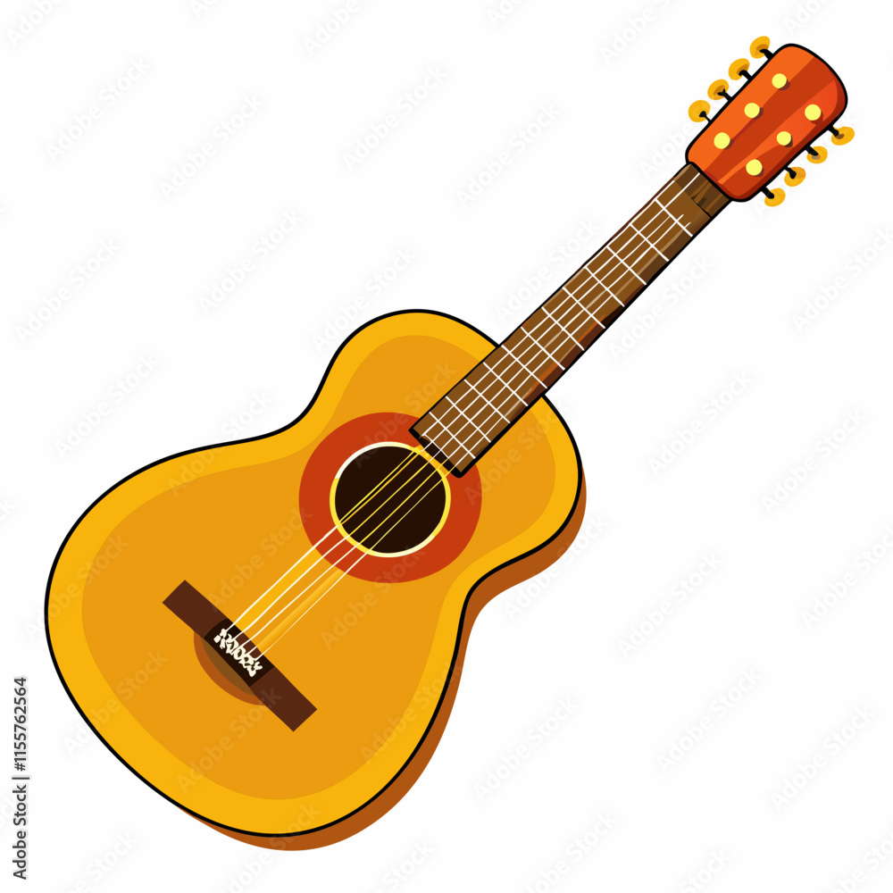 Fototapeta premium acoustic guitar isolated on white