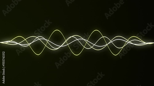 black background with glowing lines . the wave effect. the marine concept