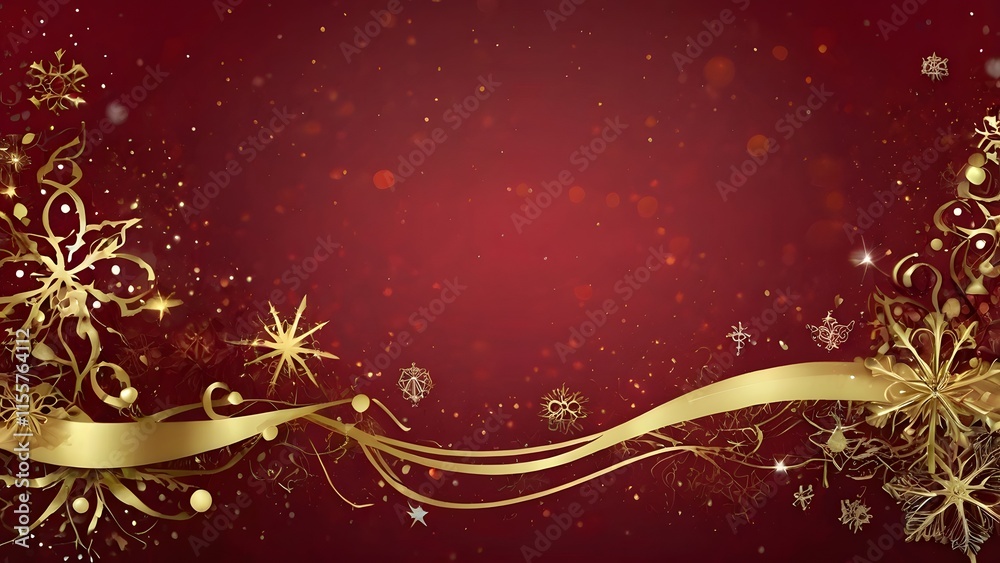 Red Gold Festive Background  Christmas  New Year  Winter Design