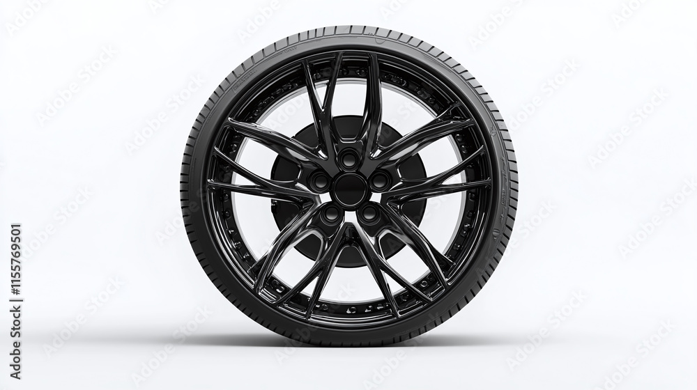 New black sports car wheel tire with alloy metal or aluminum rim isolated on white background. automobile vehicle transport equipment, road drive tyre, circle, repair, service. New black sports car wheel tire with alloy metal or aluminum rim isolated on white background. automobile vehicle transport equipment, road drive tyre, circle, repair, service.