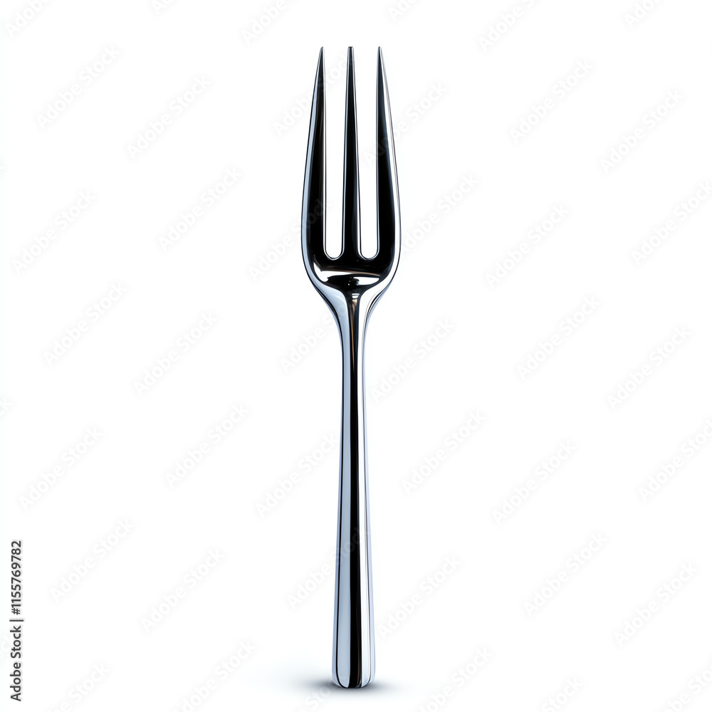 Shiny stainless steel fork on a white isolate background, perfect for culinary presentations. Shiny stainless steel fork on a white isolate background, perfect for culinary presentations.