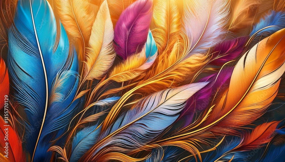 Fototapeta premium colorful feathers background