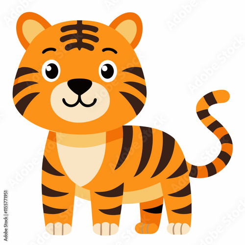 tiger cartoon isolated on white