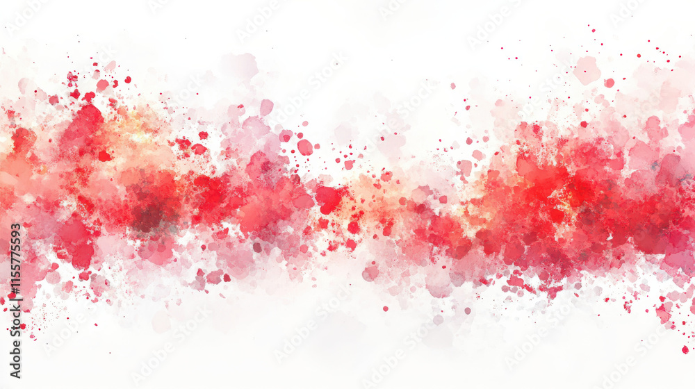 A radiant burst of abstract paint splashes, brilliant shades of red, pink A radiant burst of abstract paint splashes, brilliant shades of red, pink