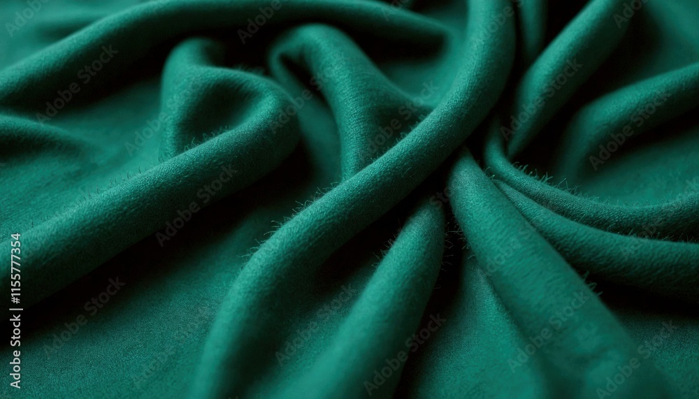 Obraz premium Luxurious Emerald Green Cashmere Scarf Close-Up