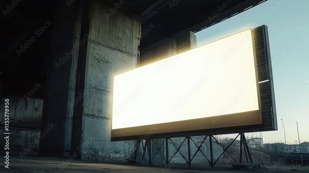 Blank billboard mockup template in PSD format Blank billboard mockup template in PSD format