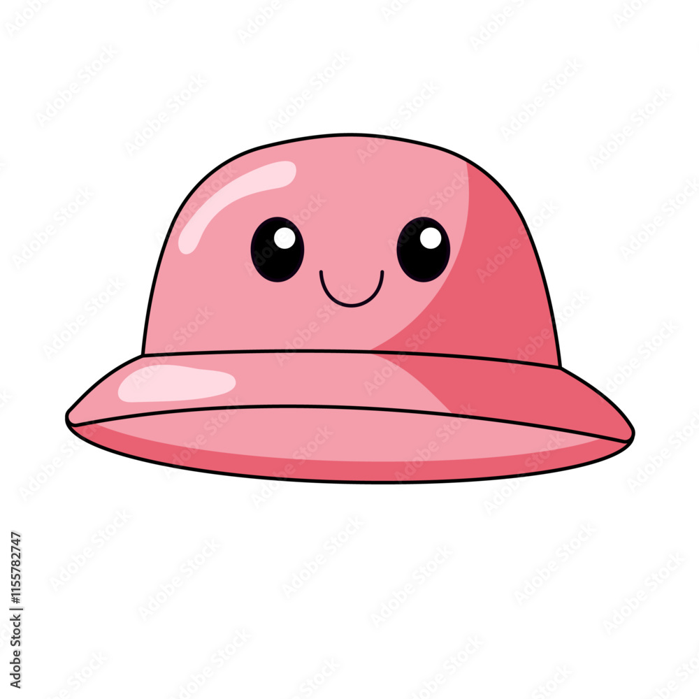 Fototapeta premium Cute Hat Cartoon Kawaii Sticker. Character Vector Illustration
