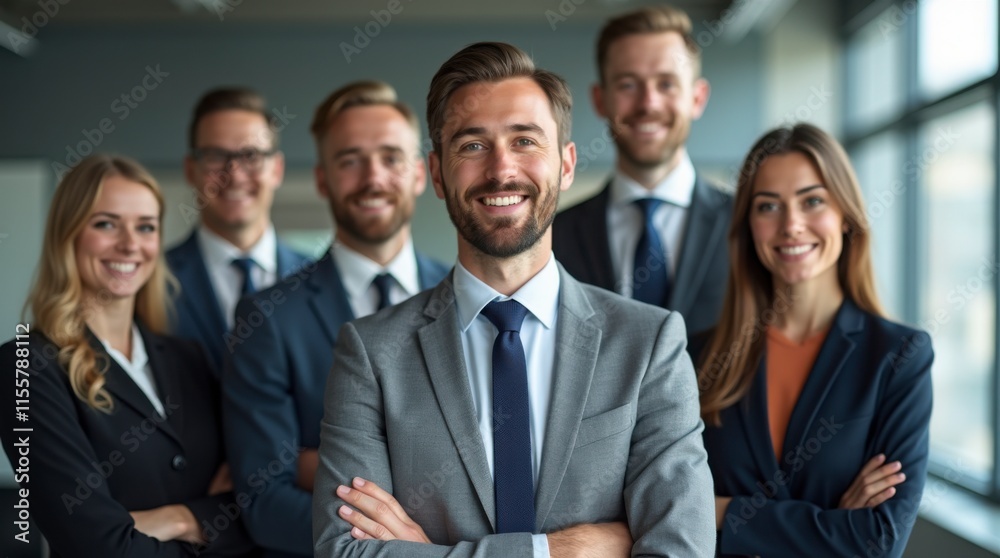 Diverse Business Team in Office Environment. Smiling Professionals Ready for a Team Meeting. Group of Business Colleagues in Corporate Setting. Diverse Business Team in Office Environment. Smiling Professionals Ready for a Team Meeting. Group of Business Colleagues in Corporate Setting.