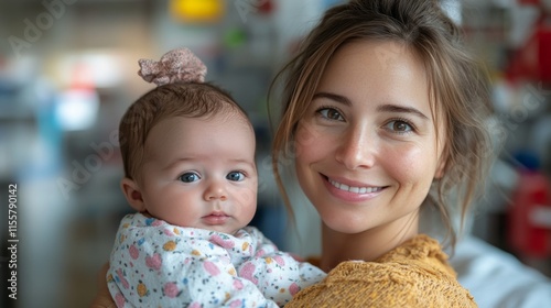 New mother embraces her newborn in hospital room during late night