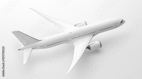 White Airplane Mockup: 3D Render of a Modern Aircraft