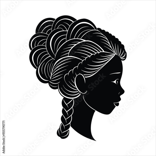 Zulu Knots hair style silhouette