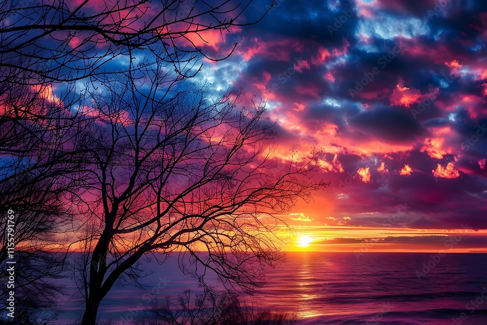 Obraz premium Colorful clouds in the sky at sunset. Abstract nature background.