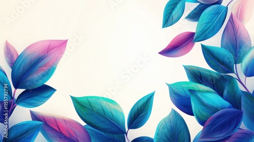 Vibrant Colorful Leaves on Soft Background for Nature Themes