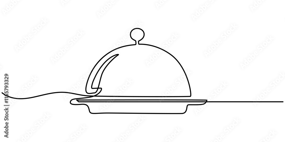 Continuous Line Drawing of Serving Icon. Hand Drawn Symbol Vector Illustration, Catering dish serving icon on the white background, Continuous one line drawing Catering dish serving Vector. Continuous Line Drawing of Serving Icon. Hand Drawn Symbol Vector Illustration, Catering dish serving icon on the white background, Continuous one line drawing Catering dish serving Vector.
