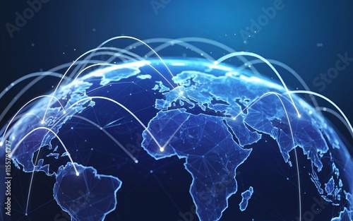 Global network connections illustrated on a digital earth. (2)