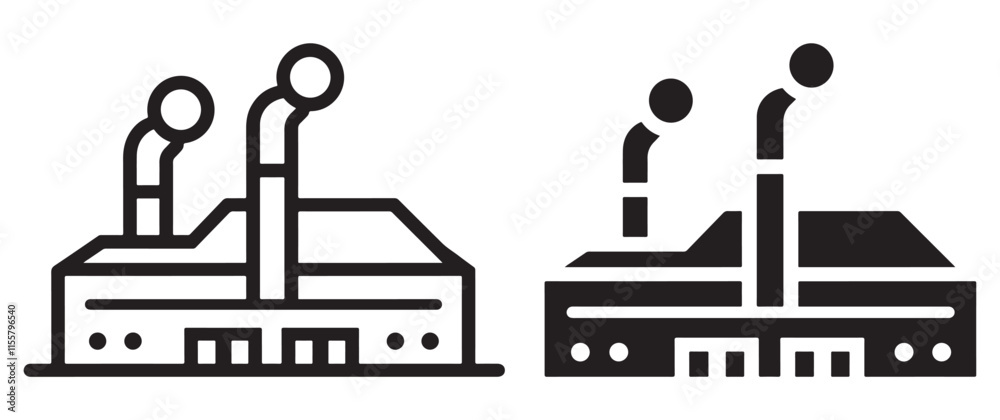 Obraz premium Factory icon vector illustration, outline design