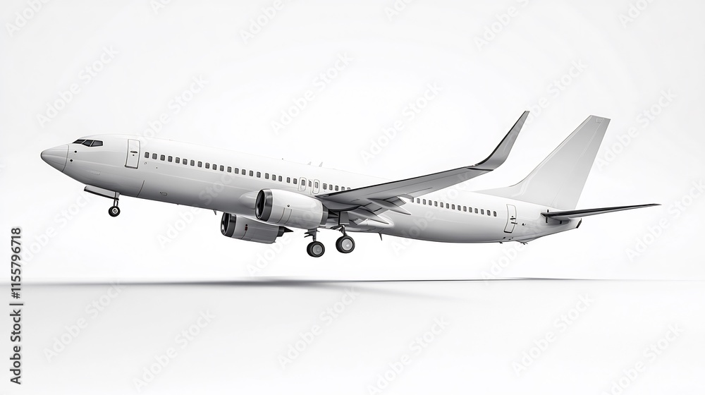 Boeing 737-800 Airplane in Flight, White Aircraft Boeing 737-800 Airplane in Flight, White Aircraft