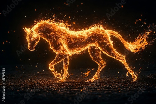 Fiery Stallion Digital Art1 photo