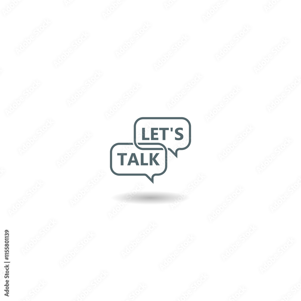 Let's talk icon with shadow Let's talk icon with shadow