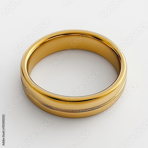 Elegant Iranian Inspired Men s Gold Ring on Minimalist White Background photo