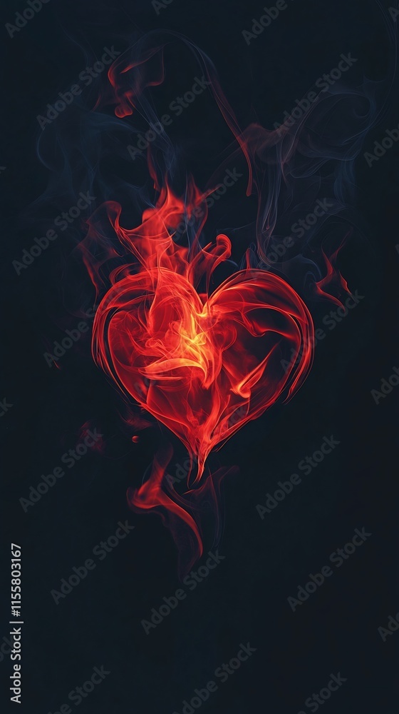 Flaming Heart Ablaze Moody Dark Digital Art Love Wallpaper Flaming Heart Ablaze Moody Dark Digital Art Love Wallpaper
