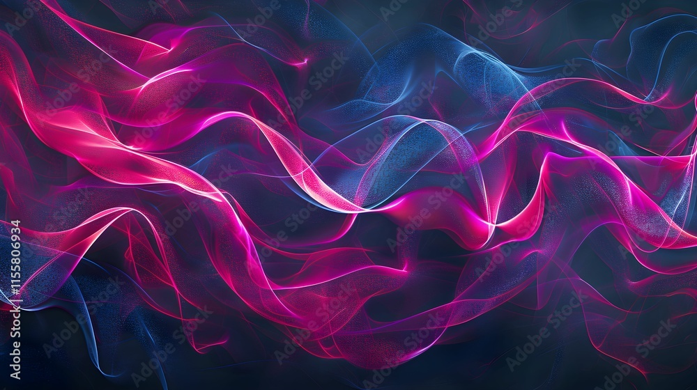 Obraz premium Colorful abstract waves create dynamic visual flow in a digital artwork