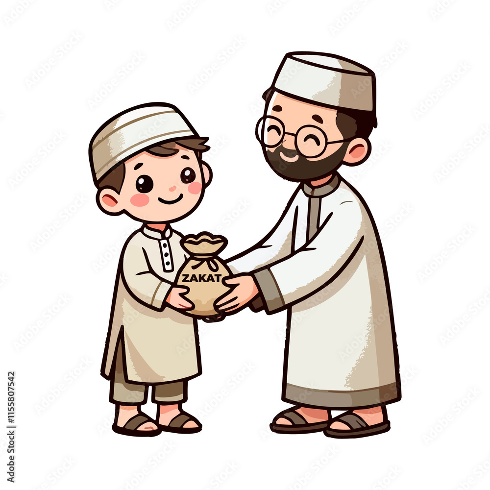 cute cartoon icon illustration little kid and ramadan cute cartoon icon illustration little kid and ramadan