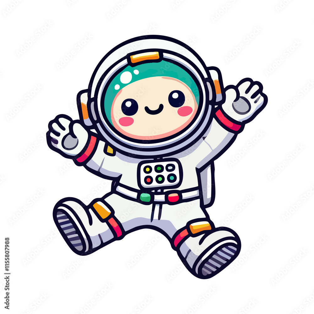 cute cartoon icon illustration astronaut floating in space cute cartoon icon illustration astronaut floating in space