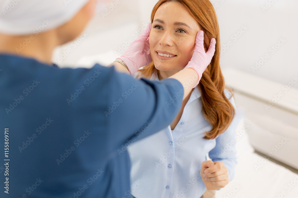 Fototapeta premium Consultation for cosmetic treatment, expert advice and preparation in a serene spa environment