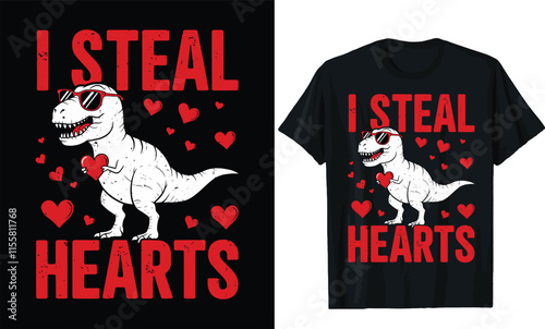 I steal hearts valentines day t shirt design photo