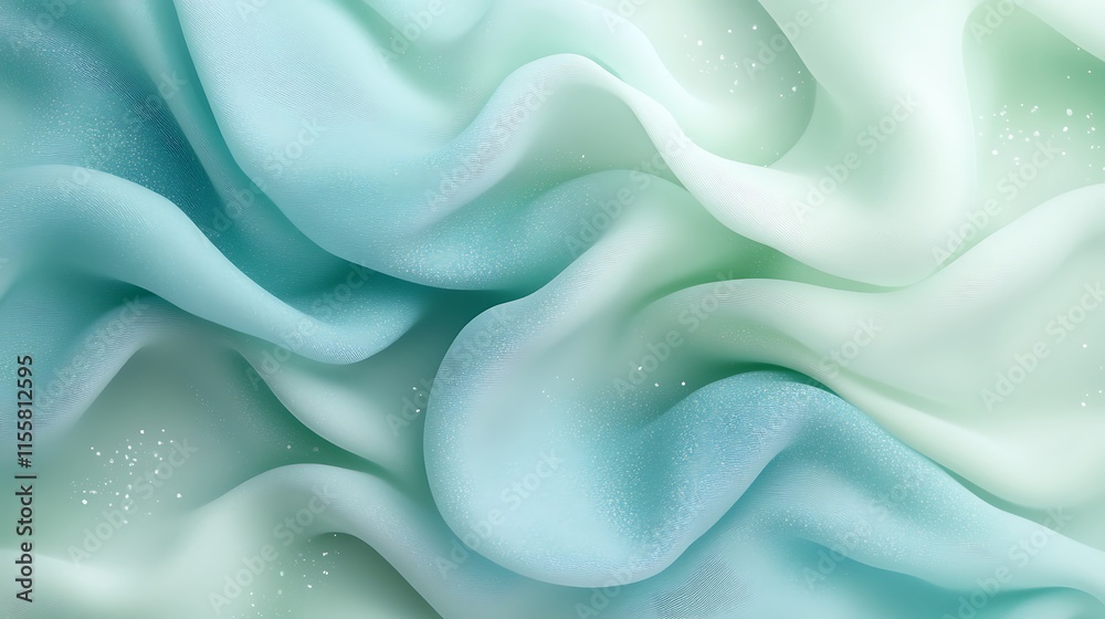 Obraz premium Ethereal grainy gradient flowing from periwinkle to light mint green with speckles adding softness.