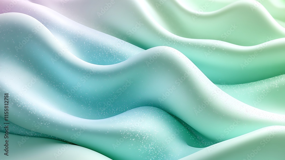 Obraz premium Ethereal grainy gradient flowing from periwinkle to light mint green with speckles adding softness.