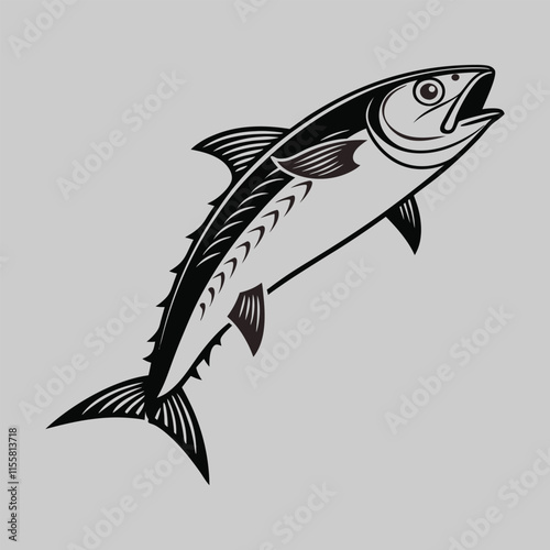 sardine fish silhouette vector design art and illustration