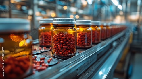 Automated filling process for amber vials with capsules in a pharmaceutical f...