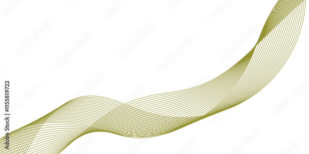 Fototapeta premium Abstract wave green line for banner, template, wallpaper background. .Web banner size. Abstract wave element for design. Wave lines motion vector design.