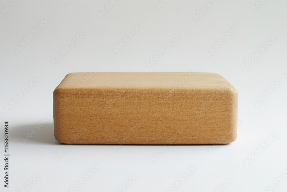 Simple wooden block with smooth edges showcasing natural grain a Simple wooden block with smooth edges showcasing natural grain a
