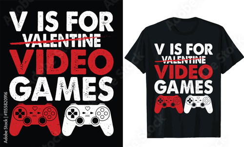 v is for valentine video game valentine t shirt design