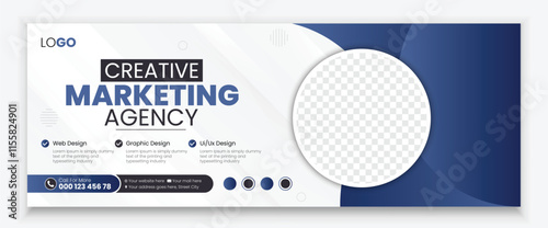 Modern vector digital business marketing promotion Facebook cover design template, Business conference, webinar Facebook cover, business Facebook Cover Design, web banner