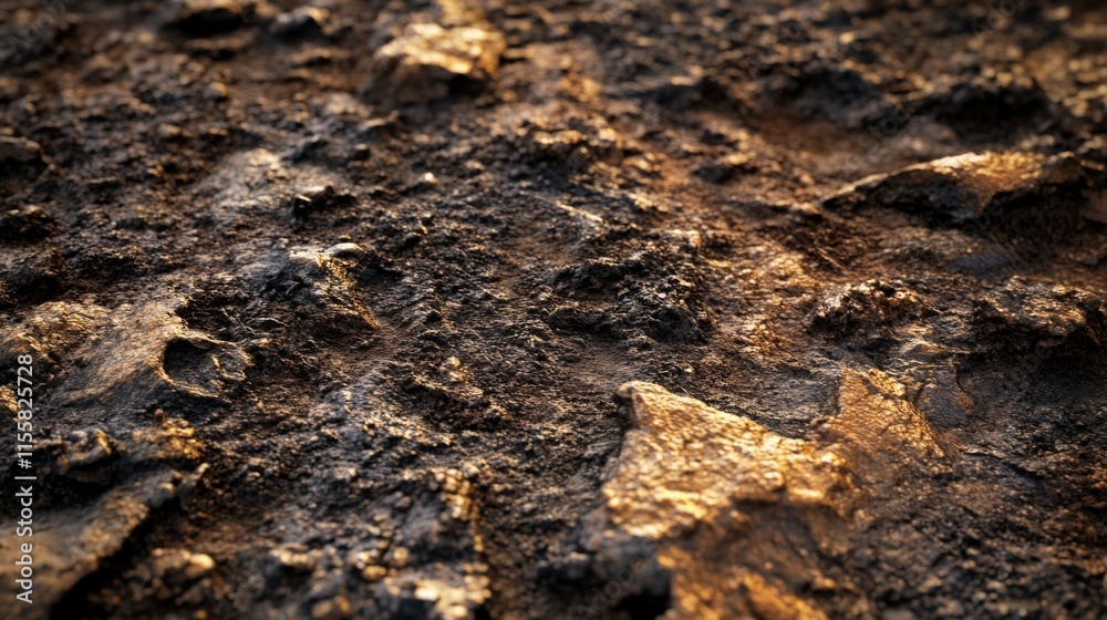 Macro Shot of Textured Soil in Soft Light Macro Shot of Textured Soil in Soft Light