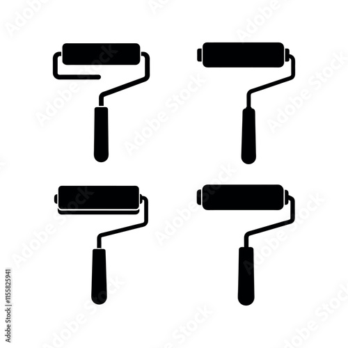 paint rollers silhouette vector design