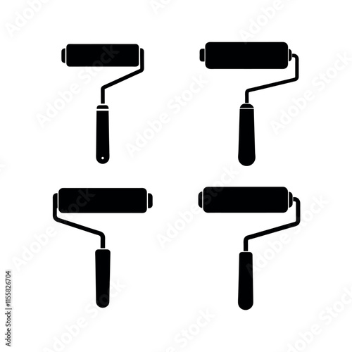 paint rollers silhouette vector design
