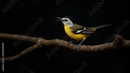 Bananaquit (Coereba flaveola uropygialis) on a Branch in the Caribbean