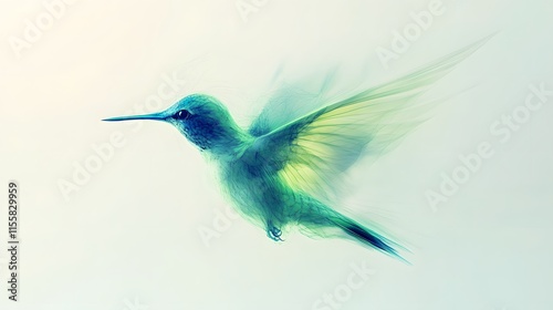 Abstract Artistic Depiction Of A Hummingbird In Flight photo