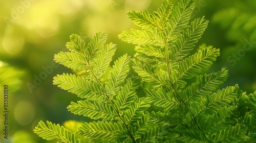 Lush green foliage backlit by sunlight.